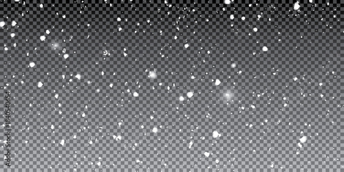 Abstract Star Dust Particle Background. Falling snow on transparent background 