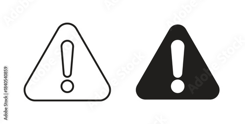 Warning icon in simple flat trend modern graphic design abstract logotype element