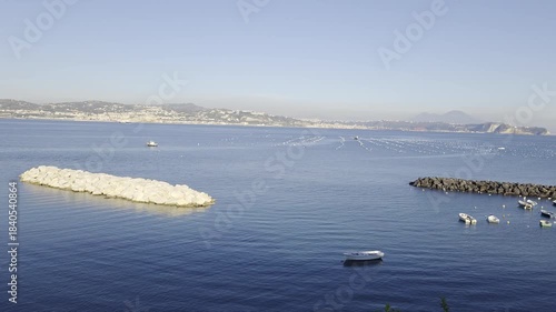 The sandy beach of Bacoli, a small town in the province of Naples Italy.