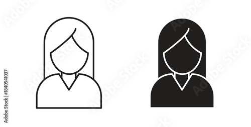 Woman icon in simple flat trend modern graphic design abstract logotype element