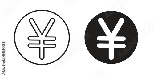 Yen icon in simple flat trend modern graphic design abstract logotype element