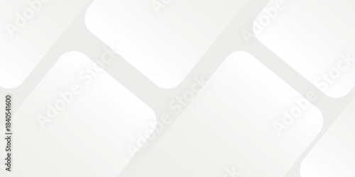 3D white geometric abstract background overlap layer on bright space with rounded rhomb effect decoration