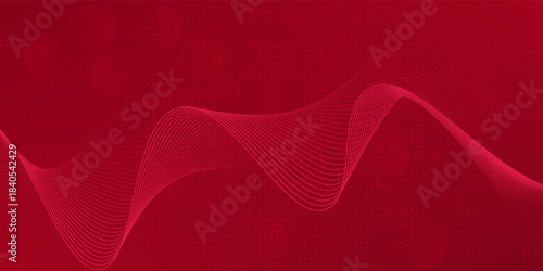 Digital technology futuristic internet network connection red background, abstract cloud cyber information communication, Ai big data science, innovation future tech, line dot illustration vector 3d