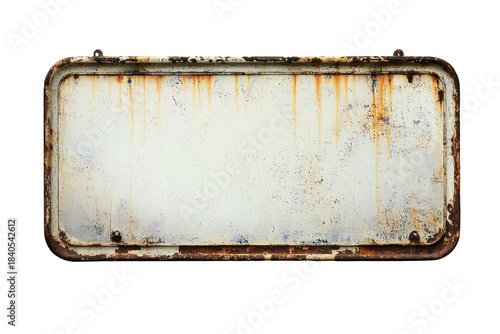 Rustic Vintage Metal Sign With Weathered Texture. Industrial Decor And Retro Aesthetic Isolated On Transparent Background