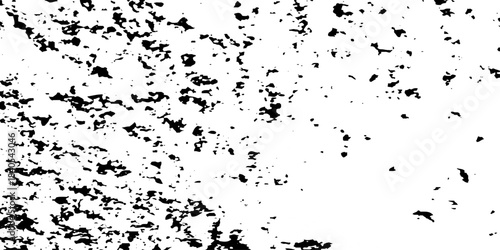 Distressed urban overlay spotted concrete grain surface grainy noise rust wall grunge black splatter and white background. damaged chalk crack rough ink wall texture.	