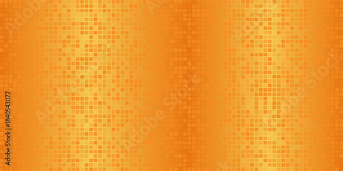 Gold disco party pattern. Yellow square sequin mosaic texture background. Abstract golden shining glitter halftone wallpaper. Pop up comic sparkling glitter backdrop. Modern