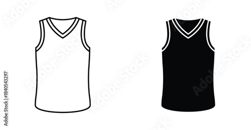Sleeveless shirt icon. Line with editable stroke and flat for Web