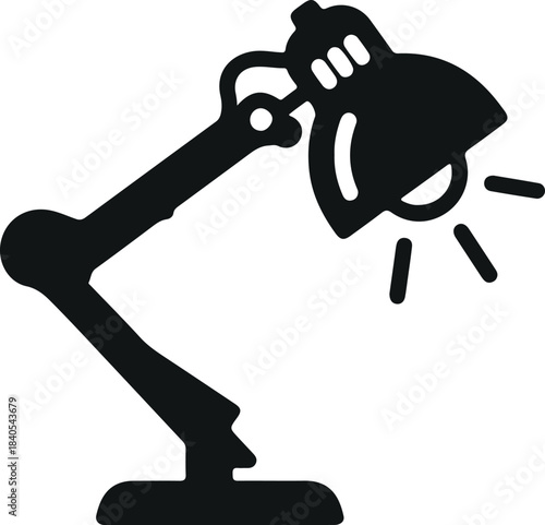 Desk lamp icon vector