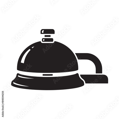 Cloche Lid Silhouette Modern Minimalist Black Silhouette Illustration for Restaurant Menu