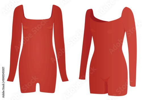 Red bodysuit shirt. vector illustration