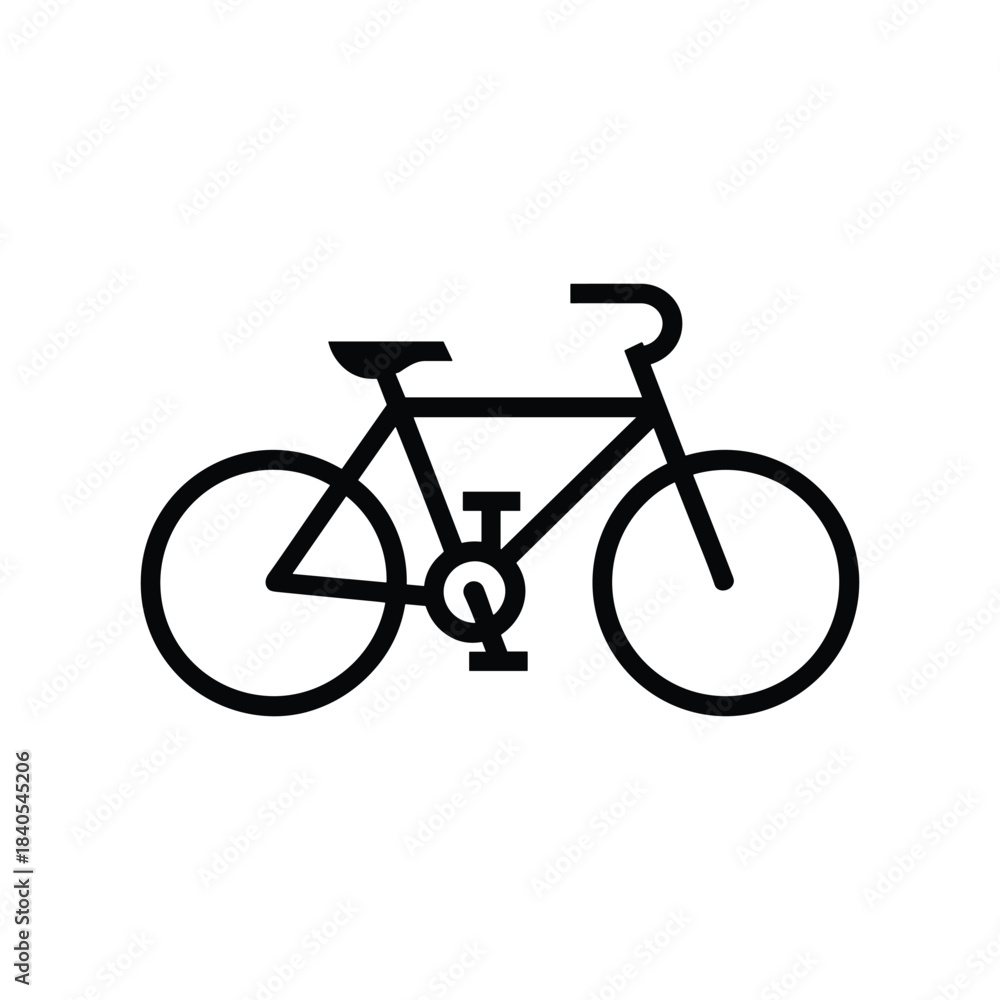 Fototapeta premium Minimal Bicycle Line Icon Vector Art