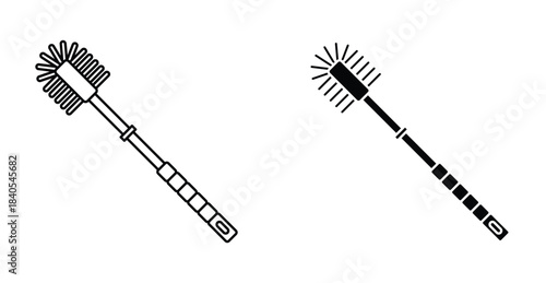 Toilet brush icon. Line with editable stroke and flat for Web
