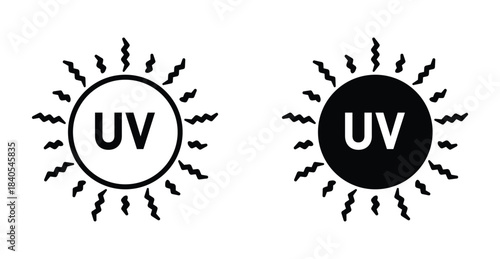UV icon. Line with editable stroke and flat for Web