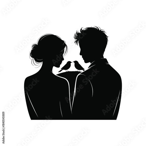 Romantic Couple Silhouette Art