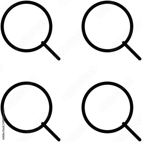 vector magnifying glass set