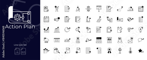 Action Plan Duotone Editable Icons set