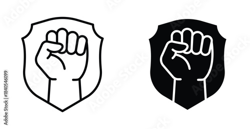 Will power icon. Line with editable stroke and flat for Web