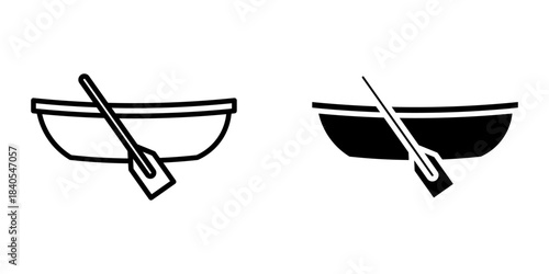 rowing boat icon vector icon graphic
