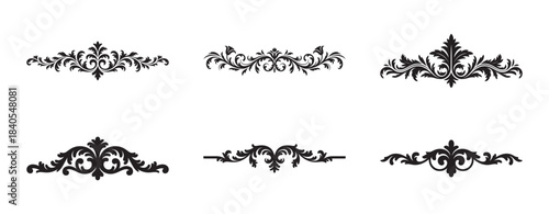 Set of classic baroque ornamental border designs for decoration