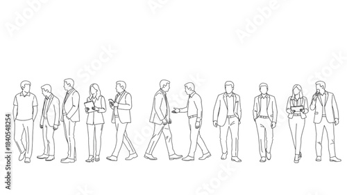 Large collection of people figures in an auto cad drawing for architectural design.