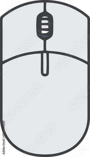computer mouse simple design, gray color clip art preview