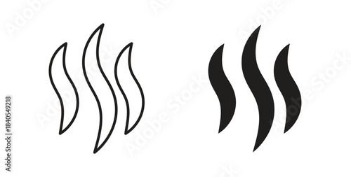 Smoke steam icon concept set. Simple icon collection