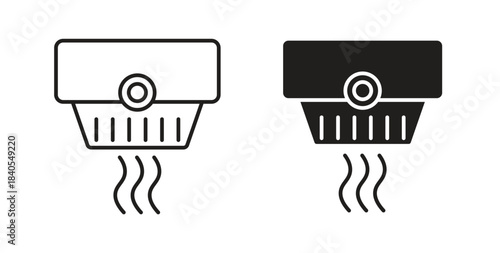 Smoke detector icon concept set. Simple icon collection