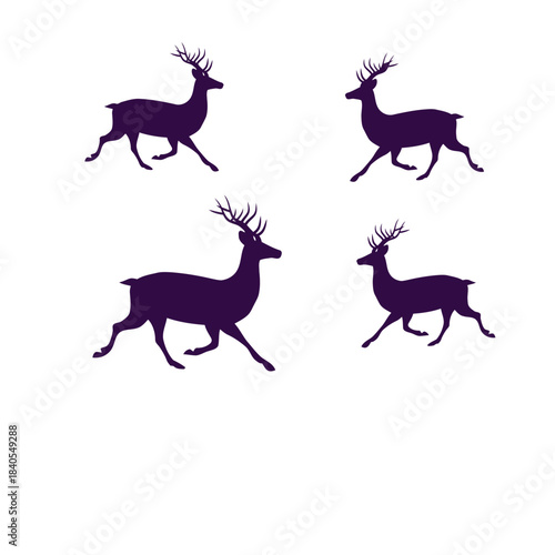 Action-Packed Deer Running in Nature, Illustrative Style, Forest Environment, Dynamic Viewpoint
