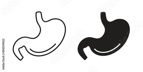 Stomach icon concept set. Simple icon collection