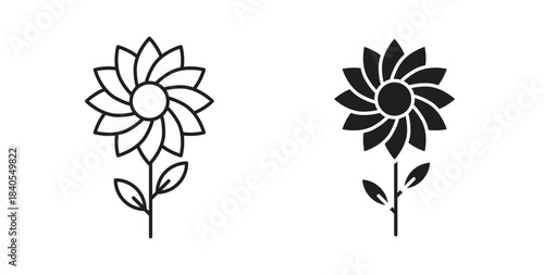 Sunflower icon concept set. Simple icon collection