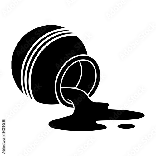 Tipped Pot Spilling Liquid