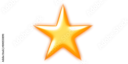 A vibrant golden five-pointed star with a glowing orange aura against a clean white background.
