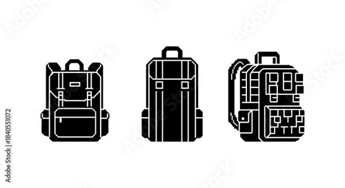 Silhouette backpack designs: black and white modern collection