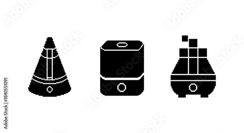 Minimalist silhouette of modern humidifiers: geometric design