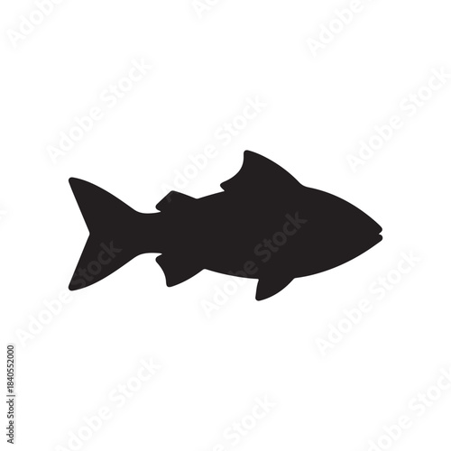 Fish silhouette icon vector flat design