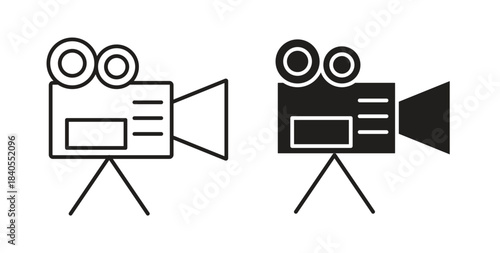 TV camera icon concept set. Simple icon collection