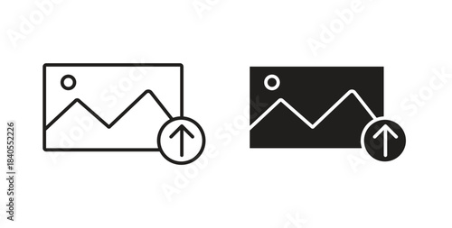 Upload photo icon concept set. Simple icon collection