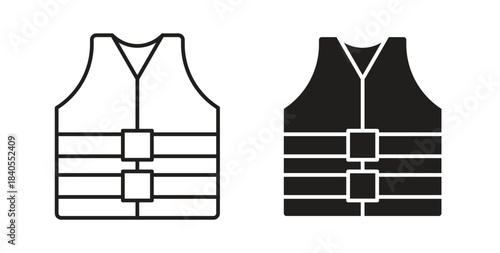 Vest jacket icon concept set. Simple icon collection