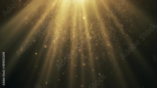Ultra Slow Motion: Luminous Water Particles Rising, Catching Soft Golden Light Rays