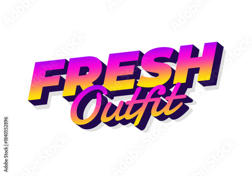Stylized text graphic featuring the words FRESH Outfit in vibrant gradient color