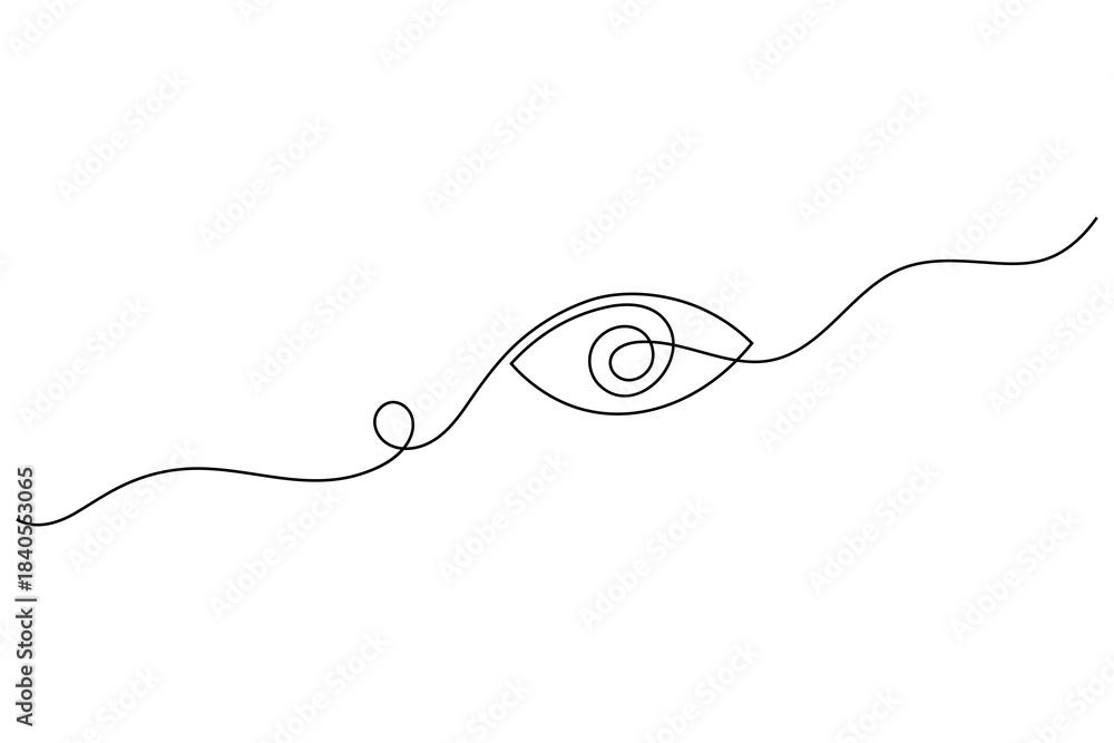 Fototapeta premium Eye one line art minimalist continuous single stroke drawing elegant abstract vector illustration for modern design
