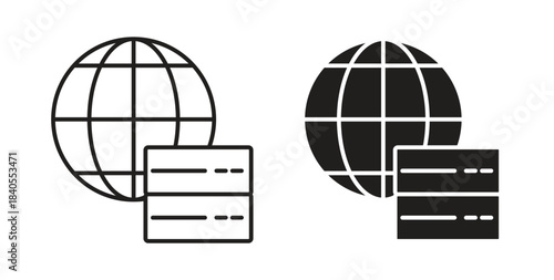 Web server icon concept set. Simple icon collection