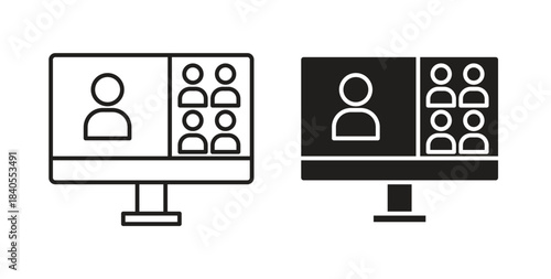 Webinar icon concept set. Simple icon collection
