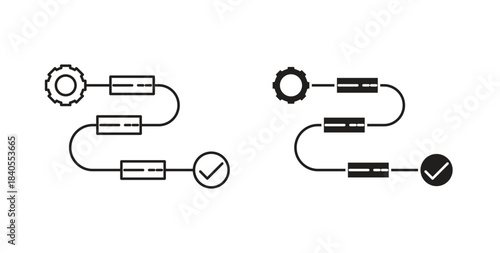 Workflow process icon concept set. Simple icon collection