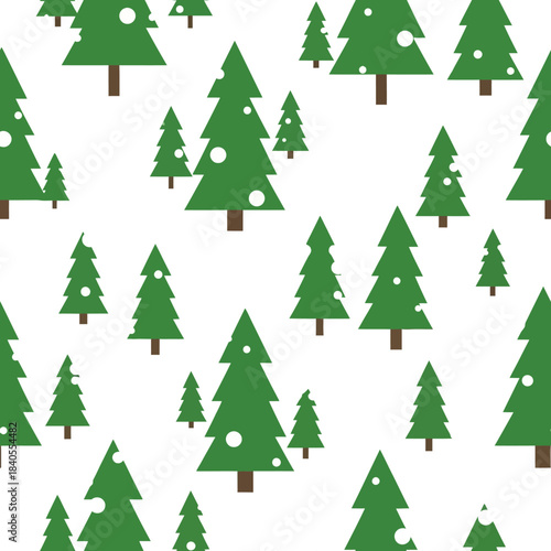 christmas trees seamless pattern