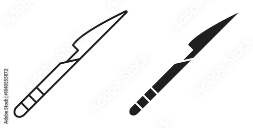 Scalpel icon with glyph and line. black vector icons for Web UI