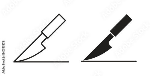 Scalpel path icon with glyph and line. black vector icons for Web UI