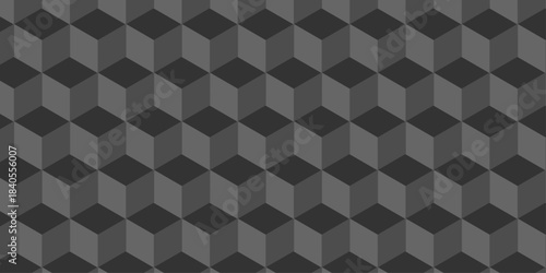 Abstract square dark black cubic square shape backdrop texture. cube geometric wall and floor vector diamond hexagon triangle wallpaper background.	
