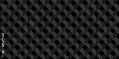 Abstract square gradient black and gray cubic square shape backdrop texture. cube geometric wall and floor vector diamond hexagon triangle wallpaper background.	
