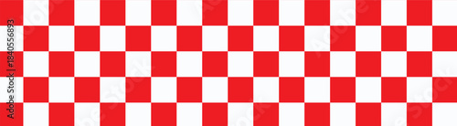 Red and white checkered line seamless pattern repeating banners of racing flag stripe speed texture
